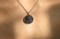 Image 1 of Ancient Bronze Coin Sterling Silver Necklace
