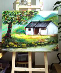Image 5 of  Cottage  Beside a Tree (50cm x 70cm)