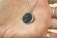 Image 3 of Ancient Bronze Coin Sterling Silver Necklace