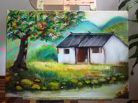 Image 3 of  Cottage  Beside a Tree (50cm x 70cm)