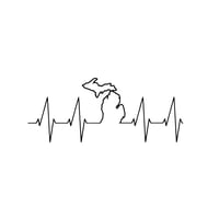 Image 1 of Heartbeat Michigan Decal