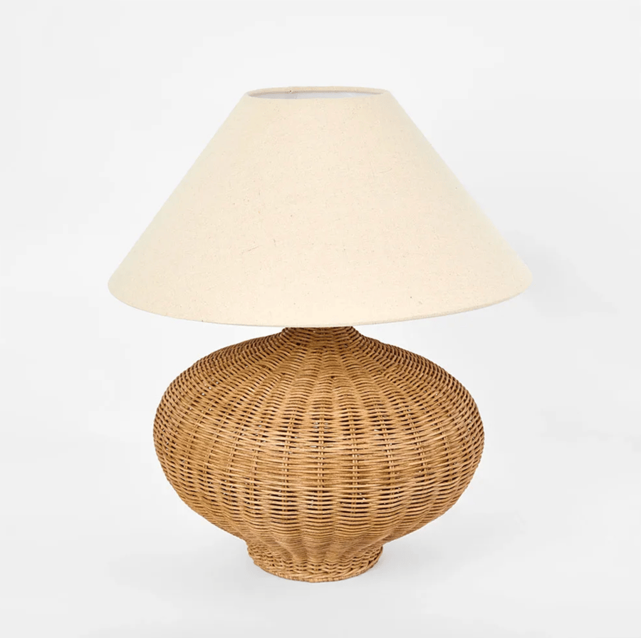 Image of Linen & Rattan Lamp