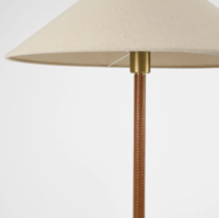 Image 2 of Leather & Brass Floor Lamp