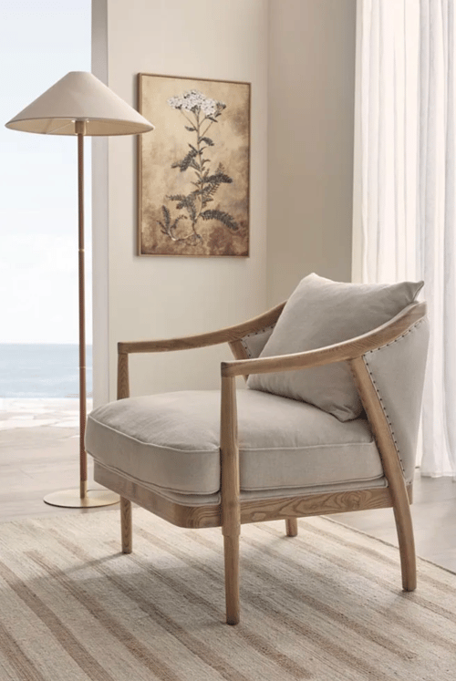 Image of Leather & Brass Floor Lamp