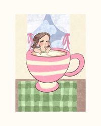 Image 2 of Girl in a Teacup Postcard Print