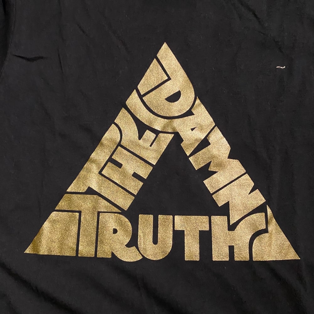 Image of Gold Triangle Logo on Black T-Shirt