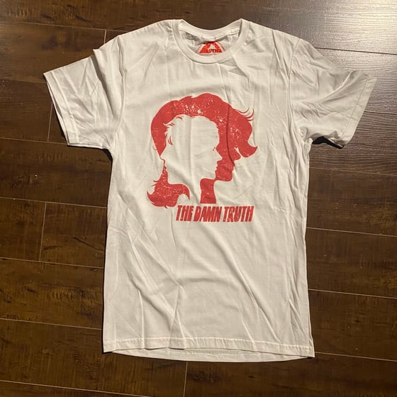 Image of 3 Faces On White T-Shirt
