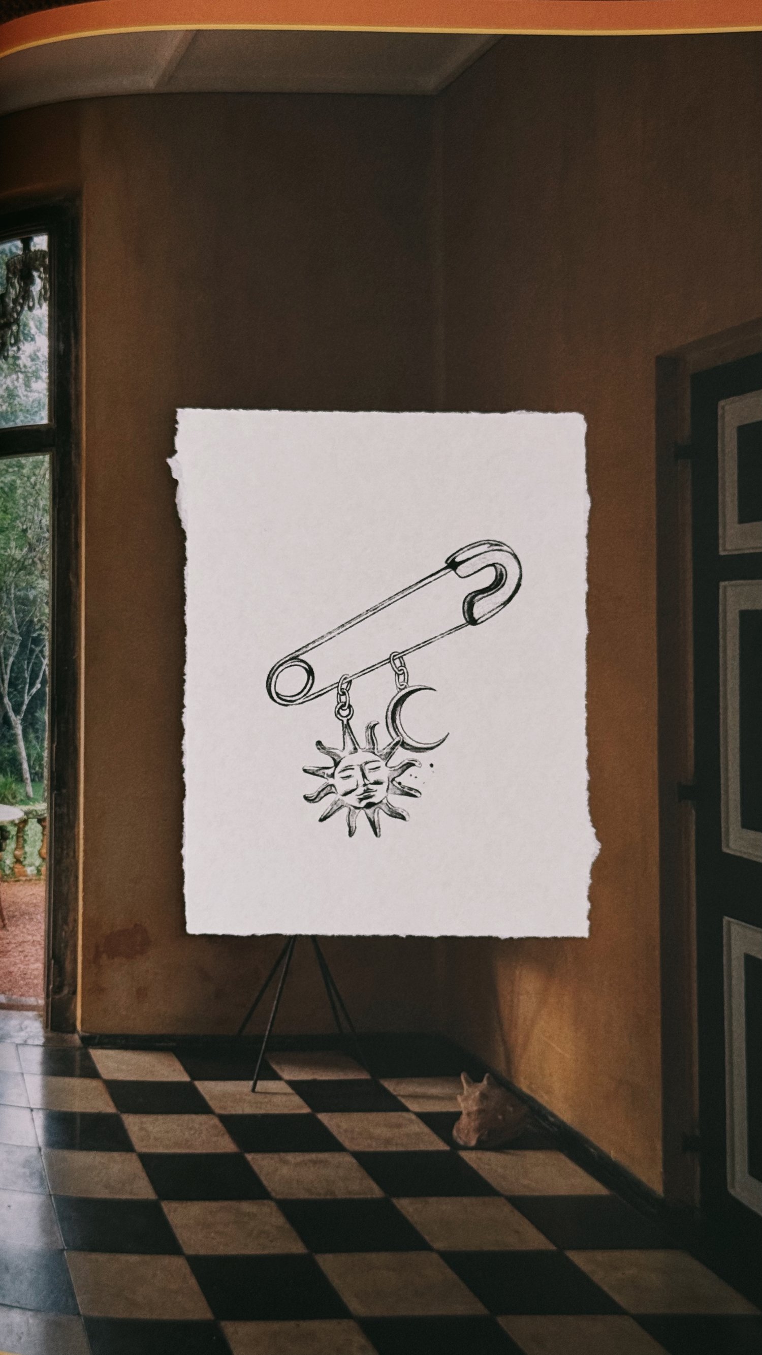 Moon and Sun Safety Pin #001