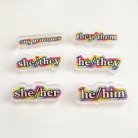 Image 1 of Rainbow Pronouns Pins
