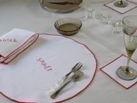 Image 1 of Spoilt Hand Embroidered Round Placemat