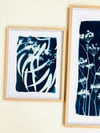 A4 original gum leaf cyanotype 