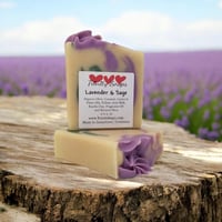 Lavender and Sage: Goat Milk and Tallow Soap, Handmade Natural Bar, Infused With Organic Oils..