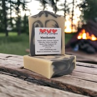 Woodsmoke: Goat Milk and Tallow Soap for men, Handmade Natural Bar