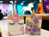 Image 1 of Sleepy Unicorn soap, Homemade goat milk and Tallow kids soap, cold pressed, Gift for Girls, organ...