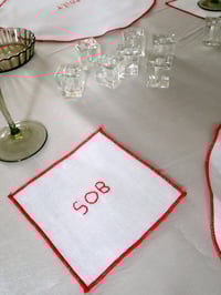 Image 4 of SOB Hand Embroidered Cocktail Napkins