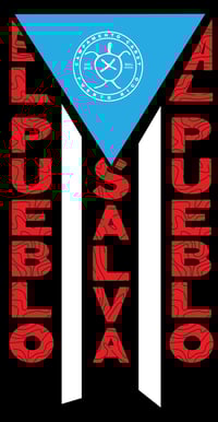  Calcomanía bandera El Pueblo Salva Al Pueblo con estrella