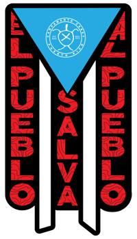  Calcomanía bandera El Pueblo Salva Al Pueblo con logo Carey