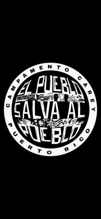 Calcomanía redonda El Pueblo Salva Al Pueblo (2 opciones)