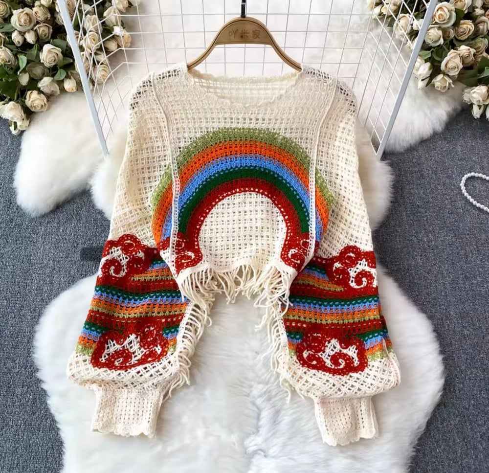 Image of Rainbow Cropped Knit 🌈