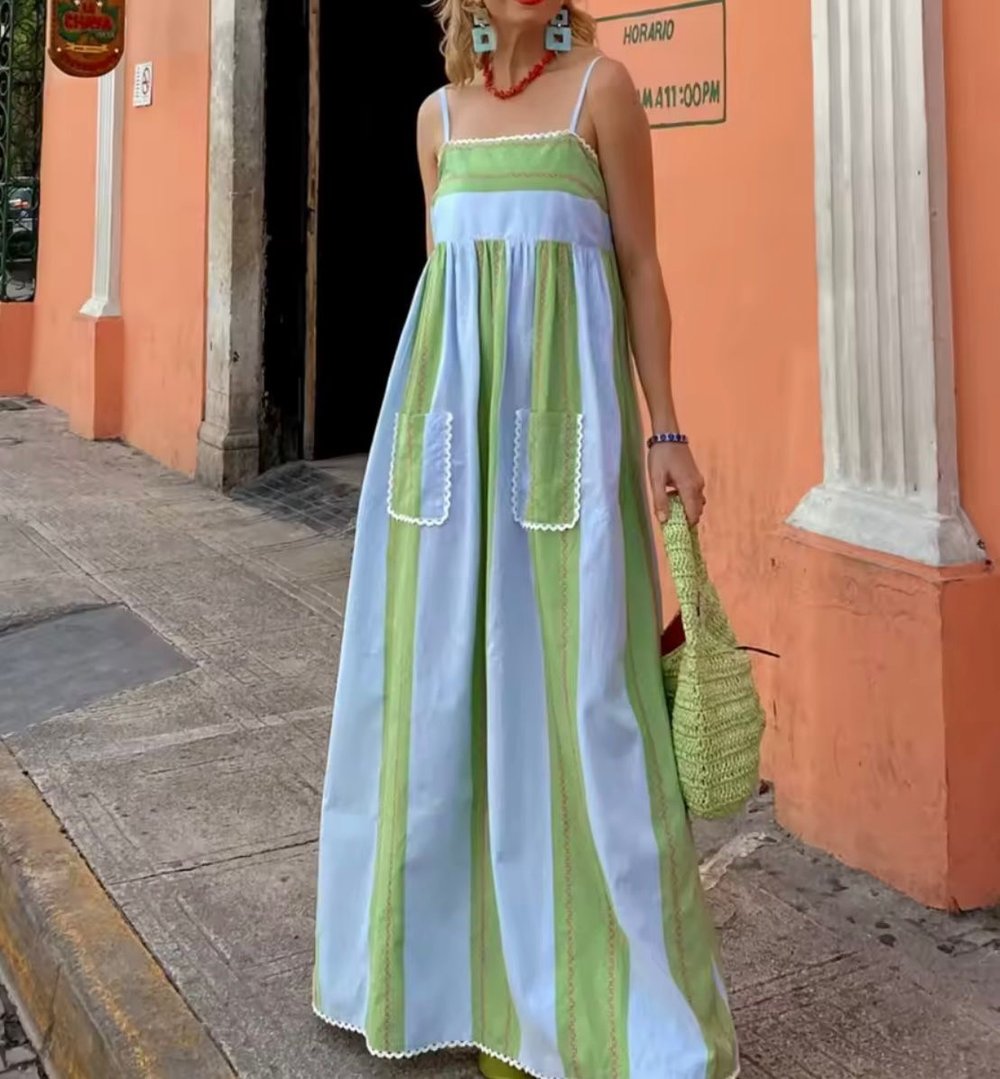 Image of Striped Dress💚💙