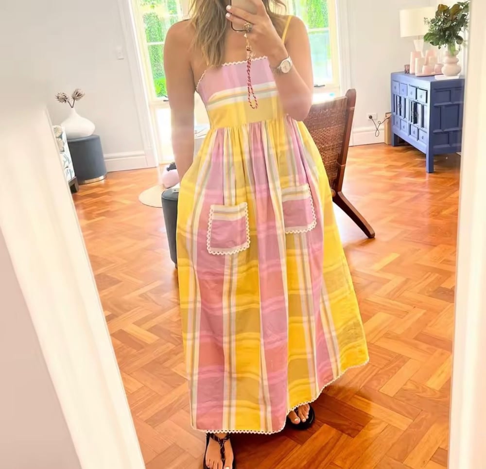 Image of Amalfi check Dress ๐