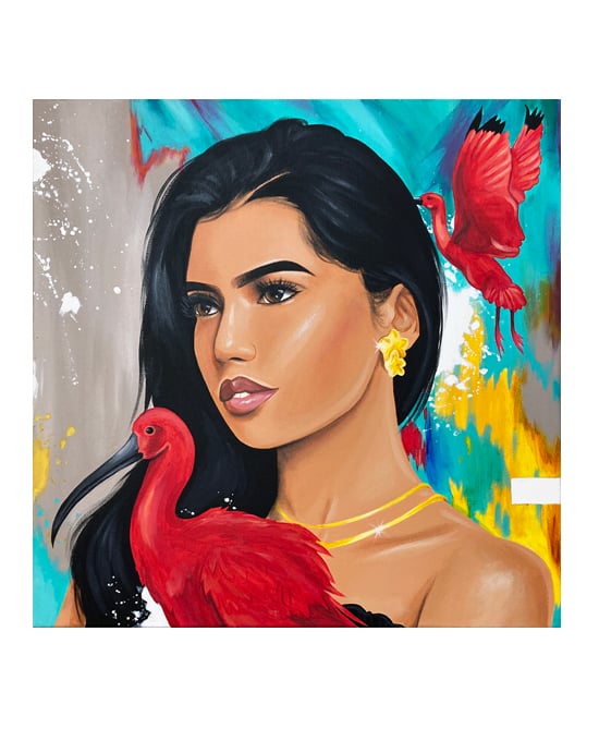 Image of Skarlet ibis (Acrylic Painting)