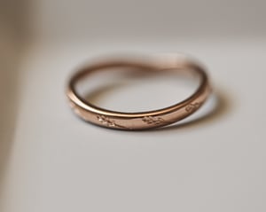 Image of 18ct rose gold, 2mm, Barleycorn design wishbone ring