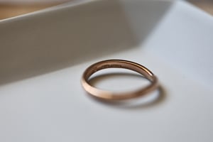 Image of 18ct rose gold, 2mm, Barleycorn design wishbone ring