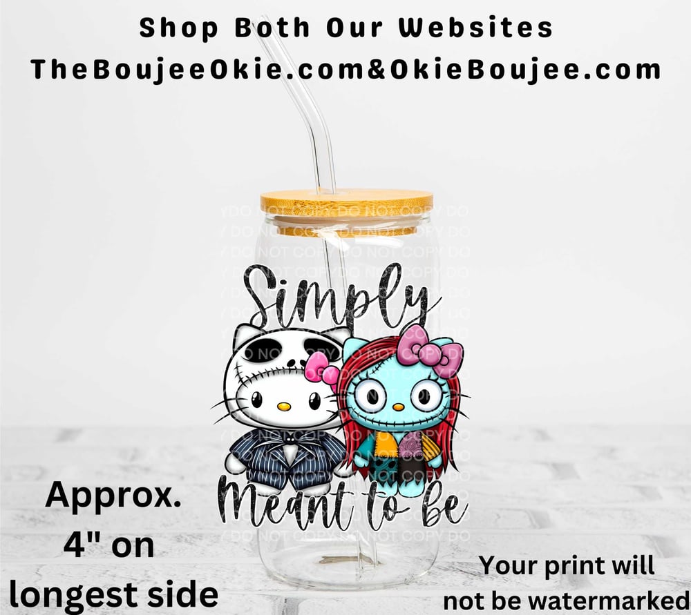 Image of NMBC Jack & Sally Simply Meant To Be Uv Dtf Decal Double Sided T2