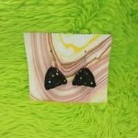 Image 2 of Fabric art cosmic eyeball ghost earrings