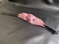 Image 6 of Leather Single Strap Panel Gag - Metallic color versions  