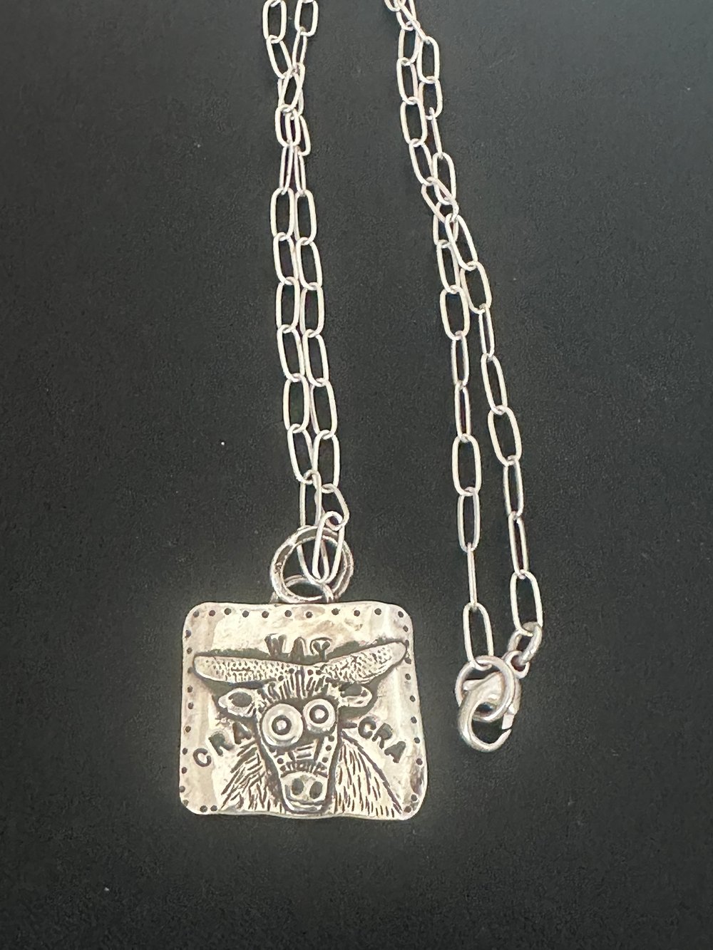 Image of Sterling Silver Bull “Way Cra Cra” Necklace