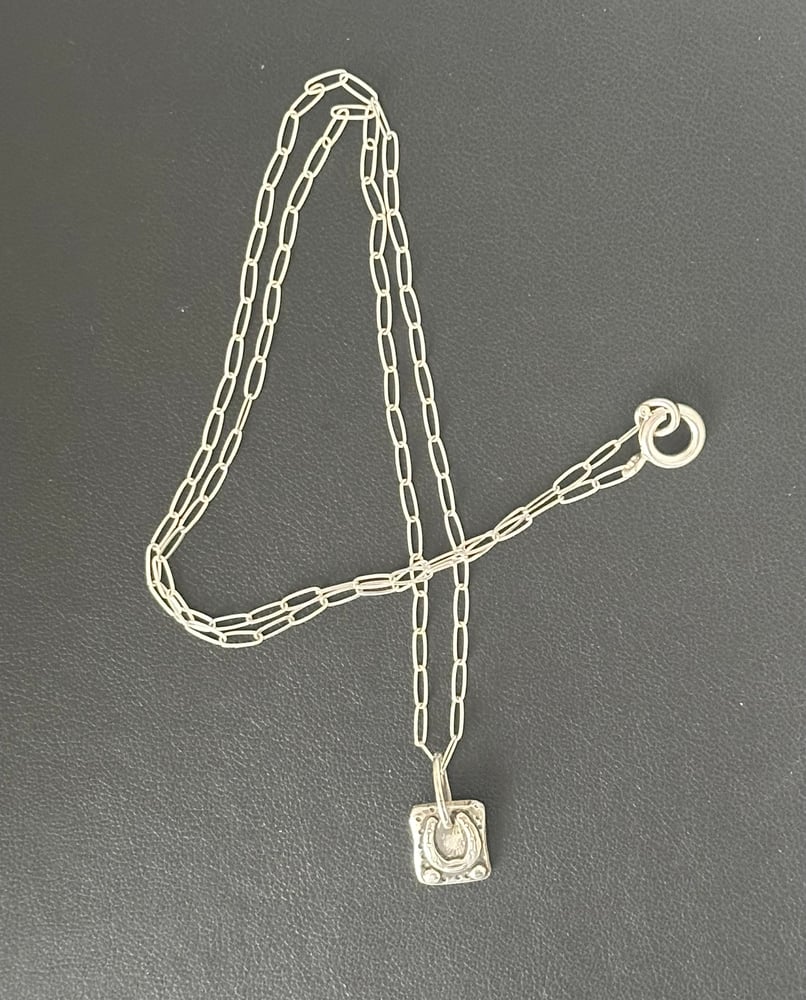 Image of Sterling Silver Tiny Horseshoe Necklace