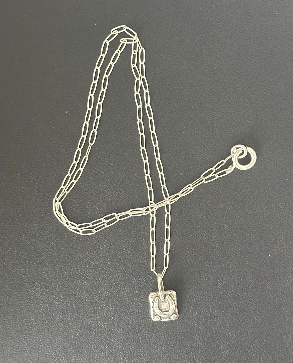 Image of Sterling Silver Tiny Horseshoe Necklace
