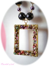 Image 3 of [NEW] Embellished See Through Necklace (Blk + Purple)