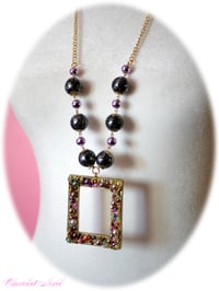 Image 2 of [NEW] Embellished See Through Necklace (Blk + Purple)