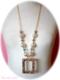 Image 1 of [NEW] Embellished See Through Necklace (Pearly + Zebra)