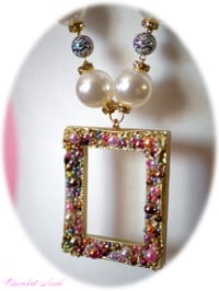 Image 3 of [NEW] Embellished See Through Necklace (Pearly + Zebra)