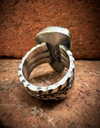 Image 4 of WL&A Handmade Heavy Ingot Old Style Split Band Royston Turquoise Ring - Size 10