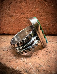 Image 5 of WL&A Handmade Heavy Ingot Old Style Split Band Royston Turquoise Ring - Size 10