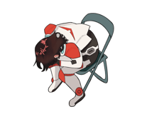 Image 2 of Red Paladin Sad Sticker