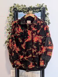 Image 1 of Red & Black Tie-Dye Shacket (Women’s Large – Zara)