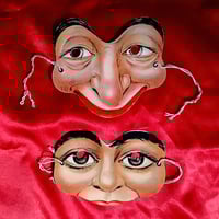 Image 1 of Droopy Eyed Nose Goblin and Wide Eyed Doll Mask - B.T. Babbitt, Inc (1940s) - New York City, NY 