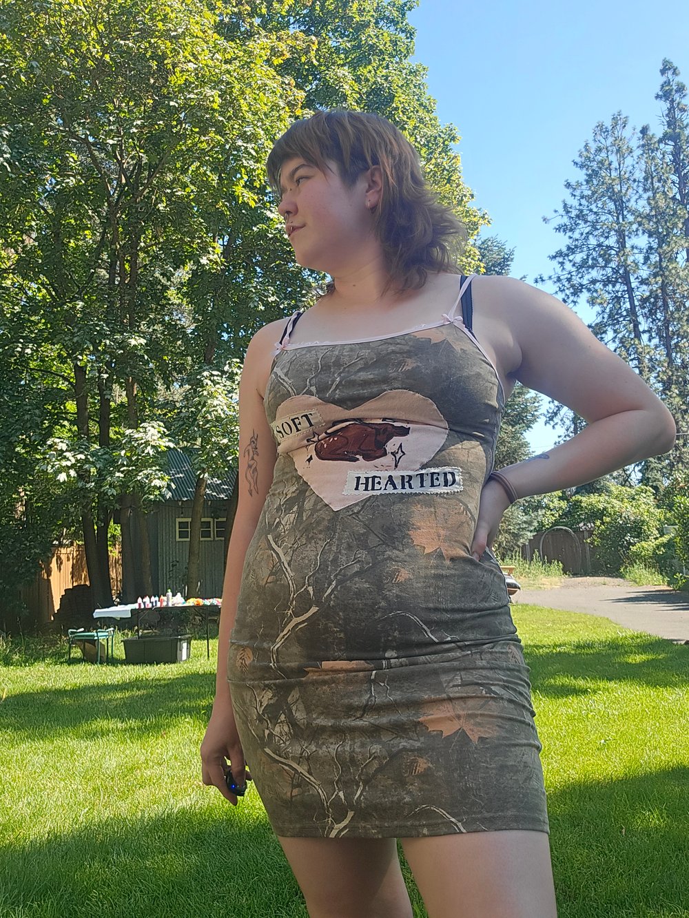 SOFT HEARTED CAMO DRESS
