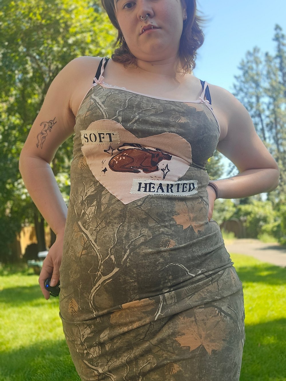 SOFT HEARTED CAMO DRESS