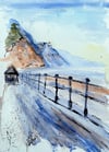 Sidmouth water colour and ink original (Painted on Location)