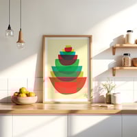 Image 1 of Bowl Stack Kitchen Art Print