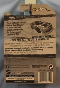 Image 2 of 2012 Hot Wheels Green 2010 Chevy Impala Error Car Collectors No. 91 – Diecast Car NIP”