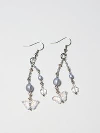 Image 1 of Silvery Butterfly Earrings