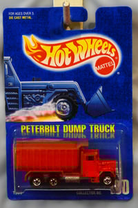 Image 1 of 1992 Hot Wheels Red Body Color Peterbilt Dump Truck Collectors No. 100 – Diecast Car NIP”